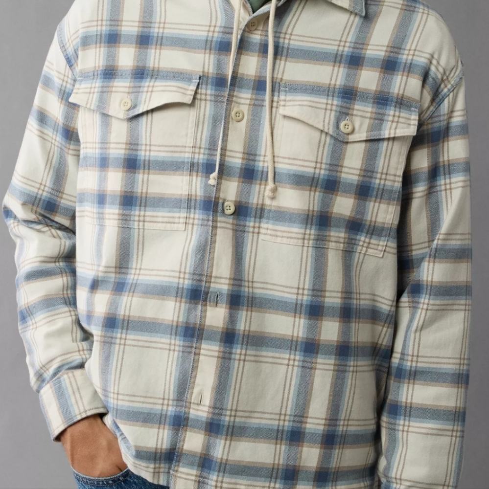 NWT - AE Stretch Flannel Stretch shirt